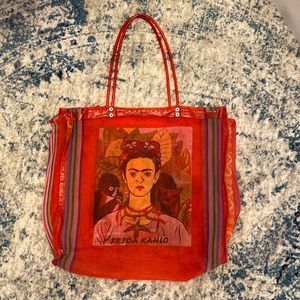 Unique Frida Kahlo Mesh Tote from Mexico